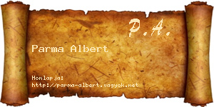 Parma Albert névjegykártya
